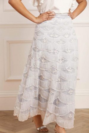 Womens Lunette Blossom Ankle Skirt Blue | Needle & Thread Skirts